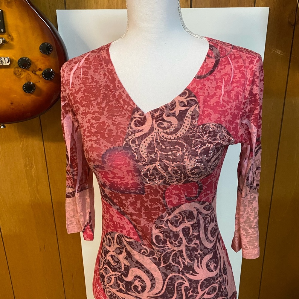 Pink and Red Patterned